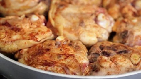 Frying chicken with spices Stock-Footage 81718869