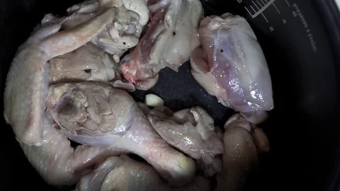Frying chicken thighs Stock Footage 101967168