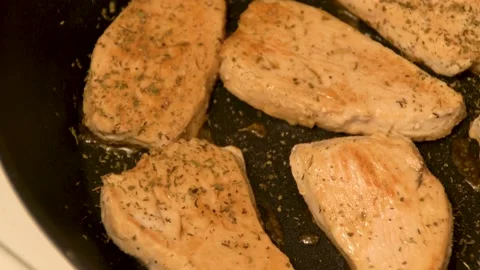 Frying Chiken Fillet. Spicing 스톡 동영상 233342782