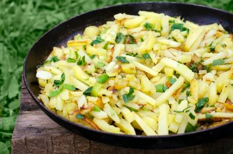 Frying chips Stock Photos