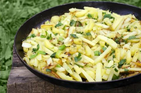 Frying chips Stock Photos