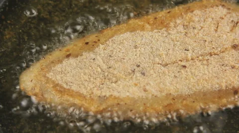 Frying Crumbed Fish Fillet Stock-Footage 61199663