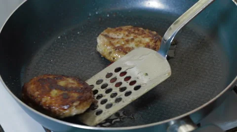 Frying cutlets are fried Stock Footage 59761362