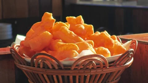 Frying deep-fried dough stick in the basket. Stock Footage 304583632