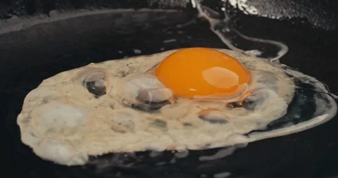Frying an egg on a frying pan Stock Footage 116547736