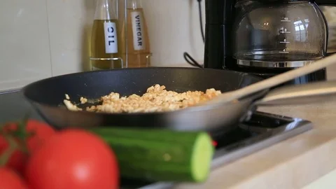 Frying egg in a pan 4 Stock Footage 72518045