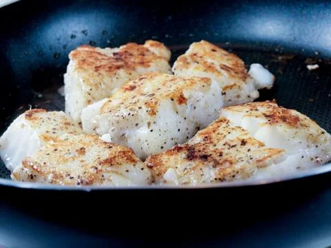 Frying fish, white fish Stock Photos