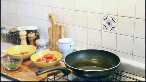 Frying Garlic Stock Footage 85091850