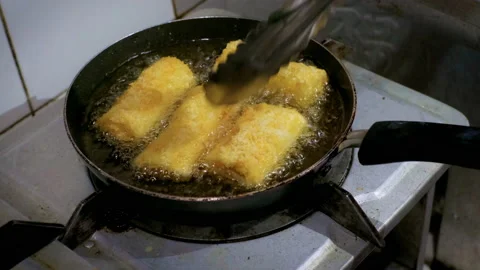 Frying Homemade Vegetable Rissole at Home Stock Footage 210137824