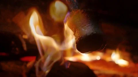 Frying marshmallow close up Stock Footage 82741638