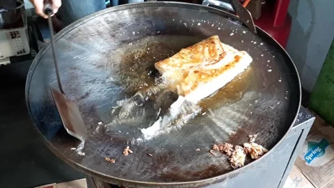 Frying Martabak Video stock 246423302
