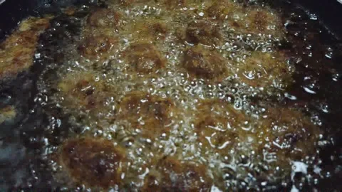 Frying meat ball Stock Footage 104545150