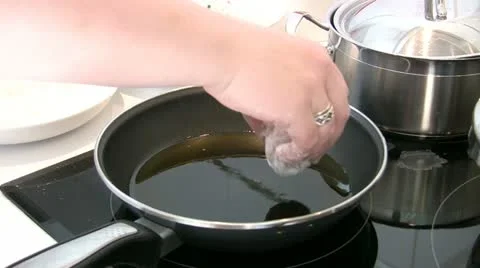 Frying meat balls Stock Footage 10892935