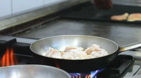 Frying meat Stock Footage 1827234