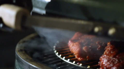 Frying meat on glie 3 Stock Footage 108468929