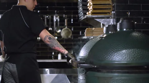 Frying meat on glie 4 Stock Footage 108468953