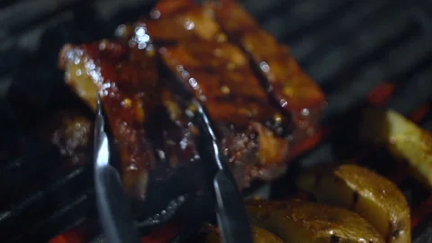 Frying meat on glie 8 Stock Footage 108468866