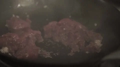 Frying Meat, Pan, Food, Kitchen, Thai Food, B-Roll, Close-up, Chili, Delicious Stock Footage 144071668