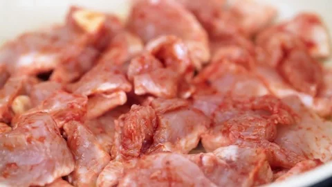 Frying meat with spices Video stock 78767243