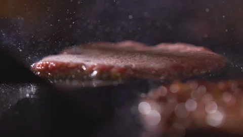 Frying meatballs for burger, minced meat Stock Footage 121701871
