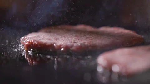 Frying meatballs for burger, minced meat Stock Footage 121701872