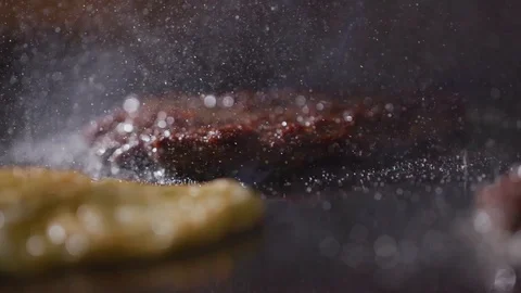 Frying meatballs for burger, minced meat Stock Footage 121701875