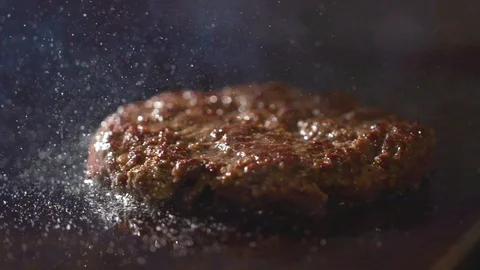 Frying meatballs for burger, minced meat Stock Footage 121701920