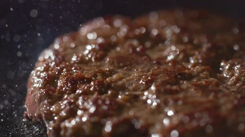 Frying meatballs for burger, minced meat Stock Footage 121701923