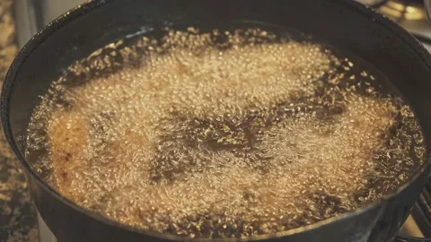 Frying oil boiling 2 Stock Footage 165508169