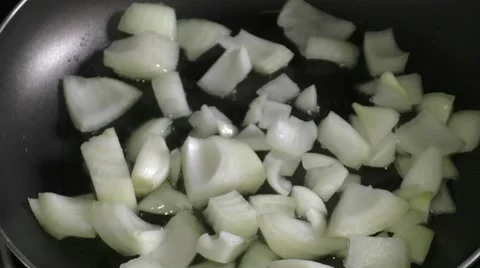 Frying Onion Stock Footage 46688415