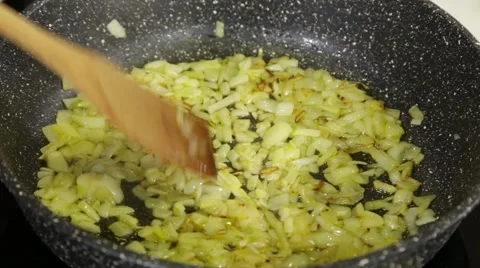 Frying onion Video stock 49783813