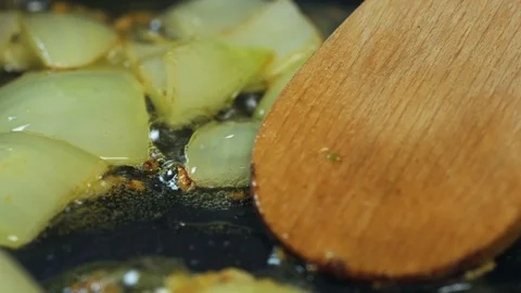 Frying Onions And Tomatoes Stock Footage 125348301