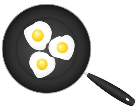 Frying pan and egg Illustrazione stock