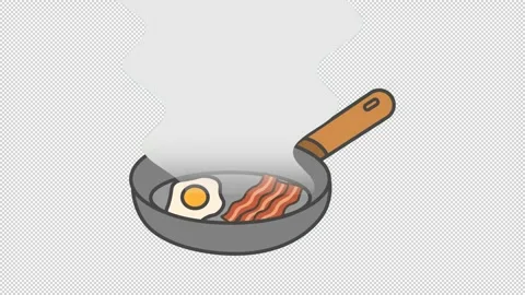 Frying pan animation Stockbeeldmateriaal 317990686