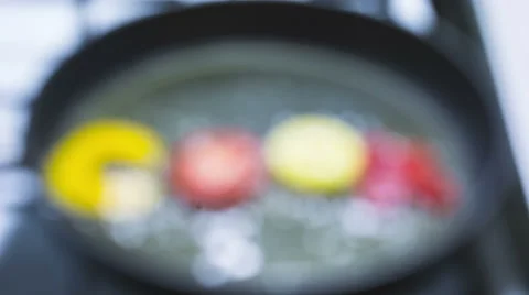 In A Frying Pan In Boiling Oil Fried Cook Word 5 Stock Footage 61870940