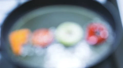 In A Frying Pan In Boiling Oil Fried Food Word 스톡 동영상 61874011