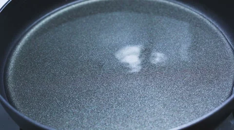 In A Frying Pan In Boiling Oil Fried Diet Word Video stock 61874211