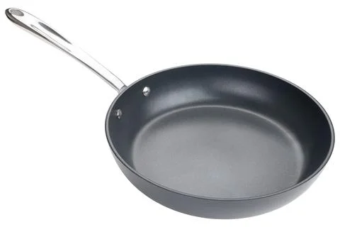 Frying pan. Ceramic nonstick pan with stainless steel handle Stock Photos