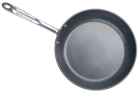 Frying pan. Ceramic nonstick pan with stainless steel handle Stock Photos