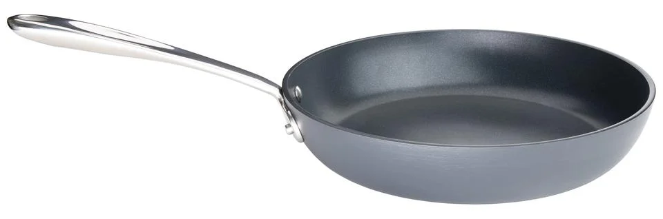 Frying pan. Ceramic nonstick pan with stainless steel handle Stock Photos