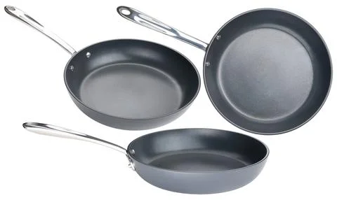 Frying pan. Ceramic nonstick pan with stainless steel handle Stock Photos