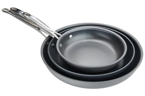 Frying pan. Ceramic nonstick pan with stainless steel handle Stock Photos