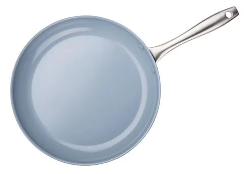 Frying pan. Ceramic Nonstick with stainless steel handle. Fry pan for cooking Stock Photos