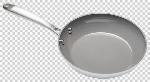 Frying pan. Ceramic Nonstick with stainless steel handle Stock Photos