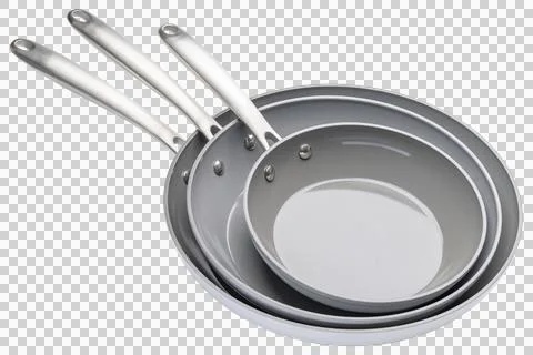 Frying pan. Ceramic Nonstick with stainless steel handle Stock Photos