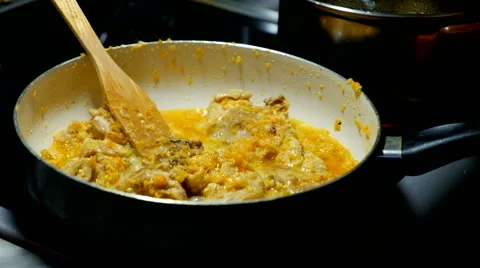 Frying pan chicken Stock Footage 62994048