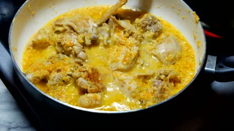 Frying pan chicken Stock Footage 63022721