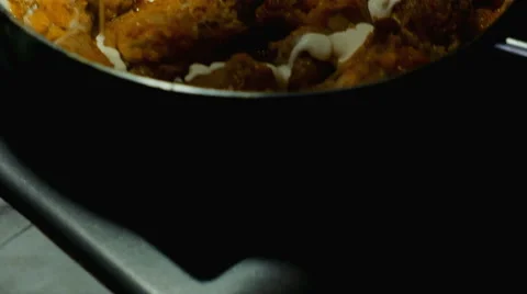 Frying pan chicken Stock Footage 63025181