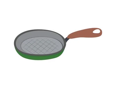 Frying pan for cooking dishes. Vector illustration. イラスト素材