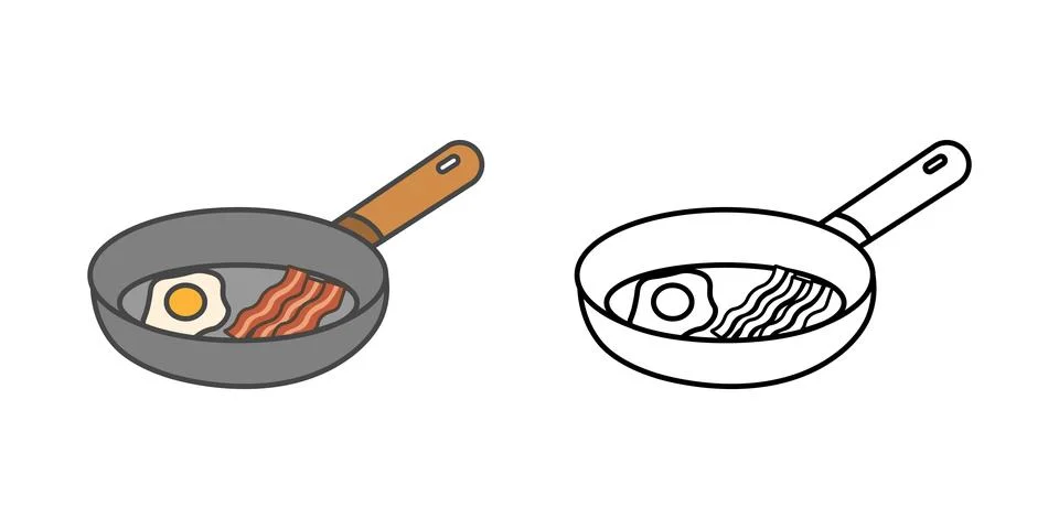 Frying pan cooking Stock Illustration